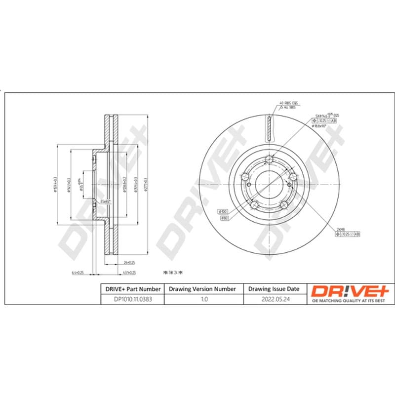 DRVE DP1010.11.0383 stabdžių diskas