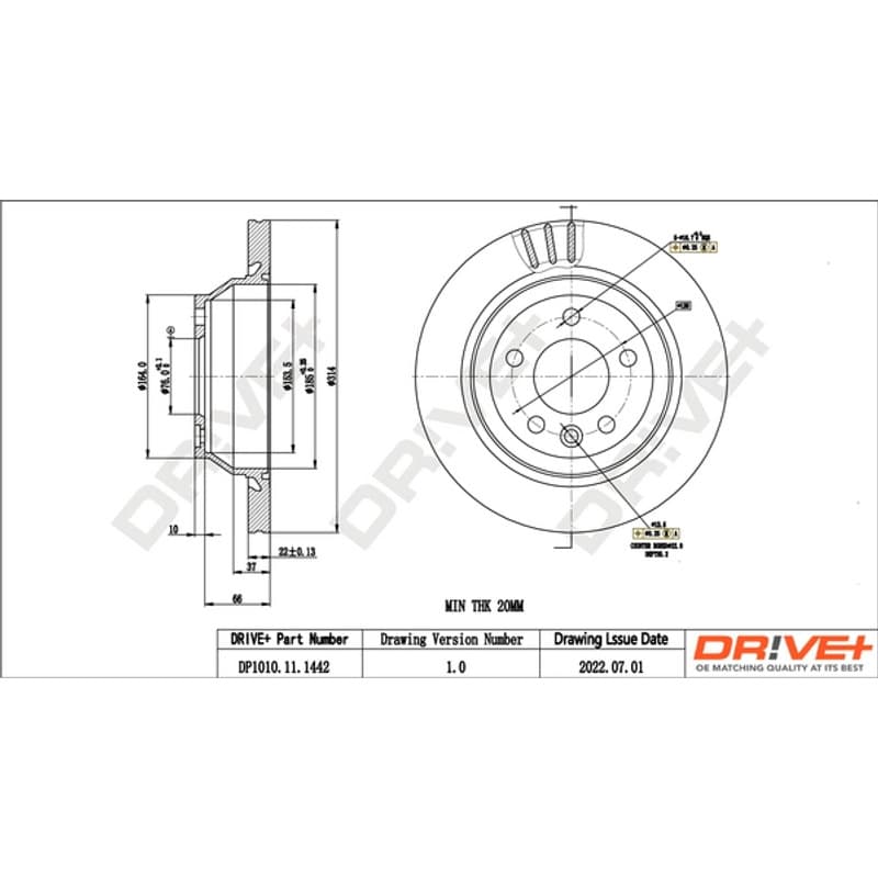 DRVE DP1010.11.1442 stabdžių diskas