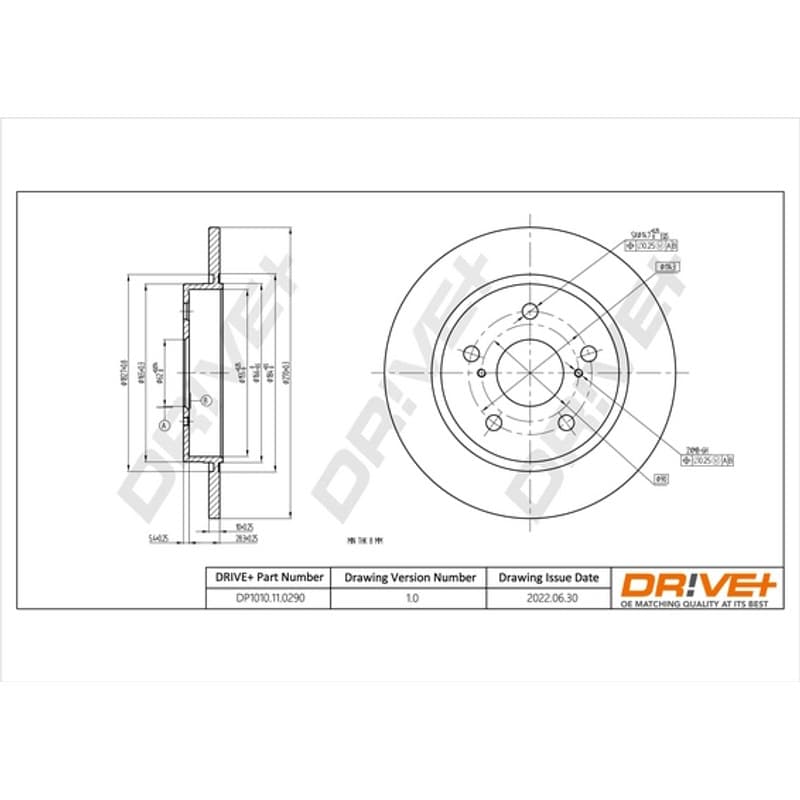 DRVE DP1010.11.0290 stabdžių diskas