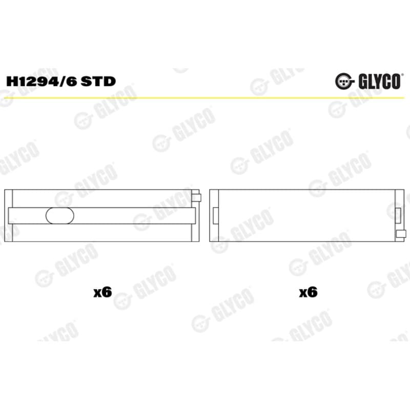 GLYCO pagrindiniai guoliai, alkūninis velenas H1294/6 STD