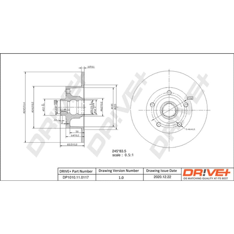 DRVE DP1010.11.0117 stabdžių diskas