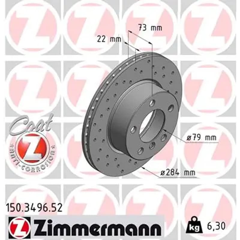 ZIMMERMANN stabdžių diskas 150.3496.52