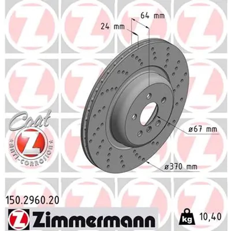 ZIMMERMANN stabdžių diskas 150.2960.20