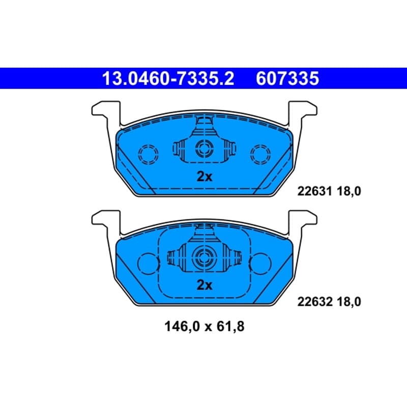 ATE Būgnai ir trinkelės 13.0460-7335.2