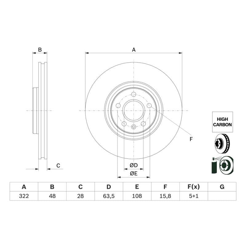 BOSCH 0 986 479 F90 stabdžių diskas