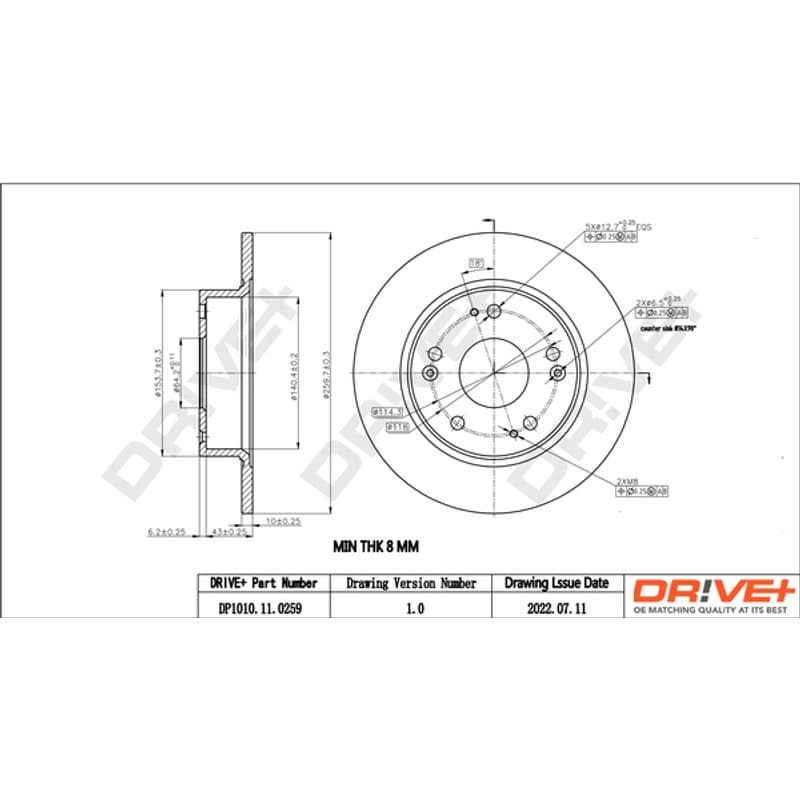 DRVE stabdžių diskas DP1010.11.0259