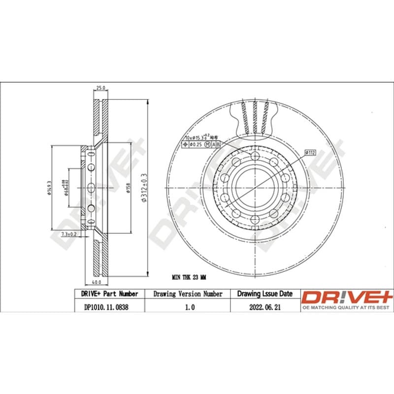 DRVE DP1010.11.0838 stabdžių diskas