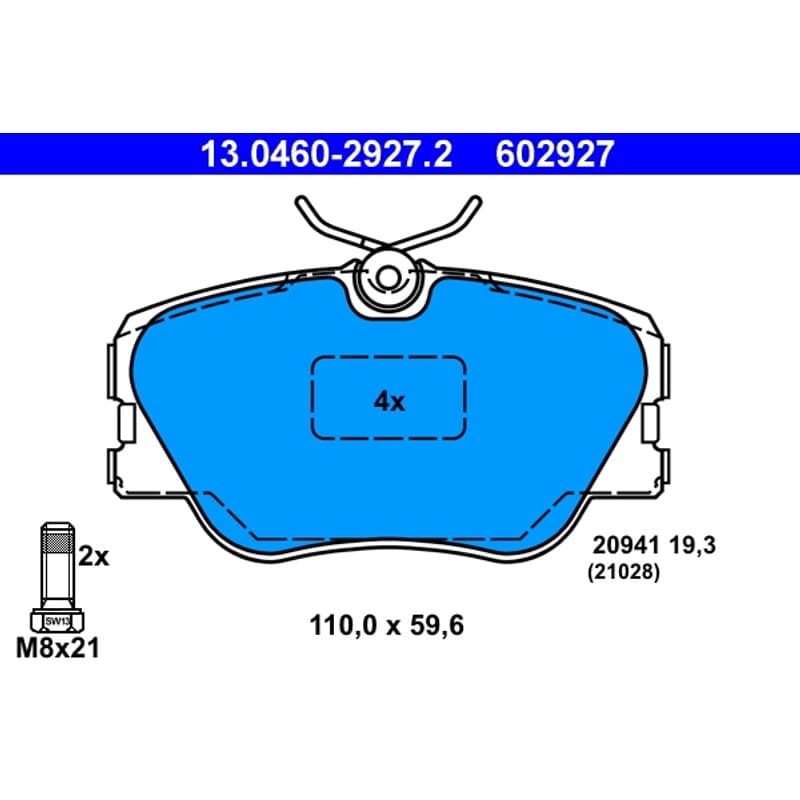 ATE Būgnai ir trinkelės 13.0460-2927.2