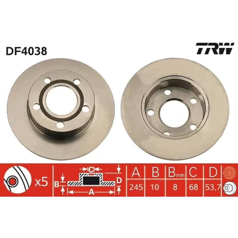 TRW stabdžių diskas DF4038