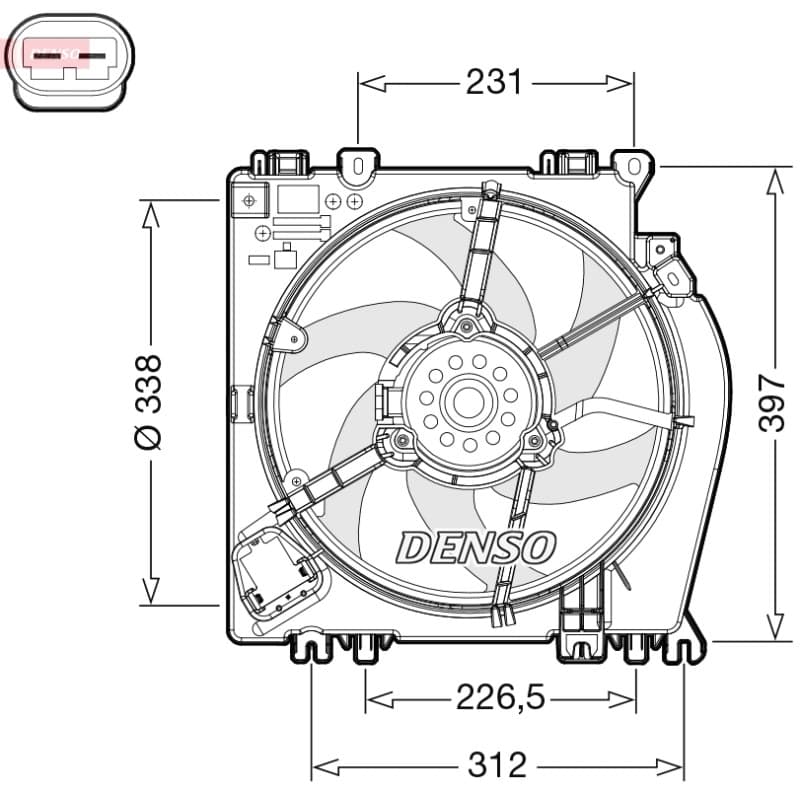 DENSO ventiliatorius, radiatoriaus DER46002