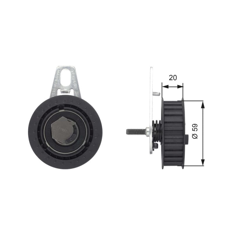 GATES įtempiklio skriemulys, paskirstymo diržas T43108