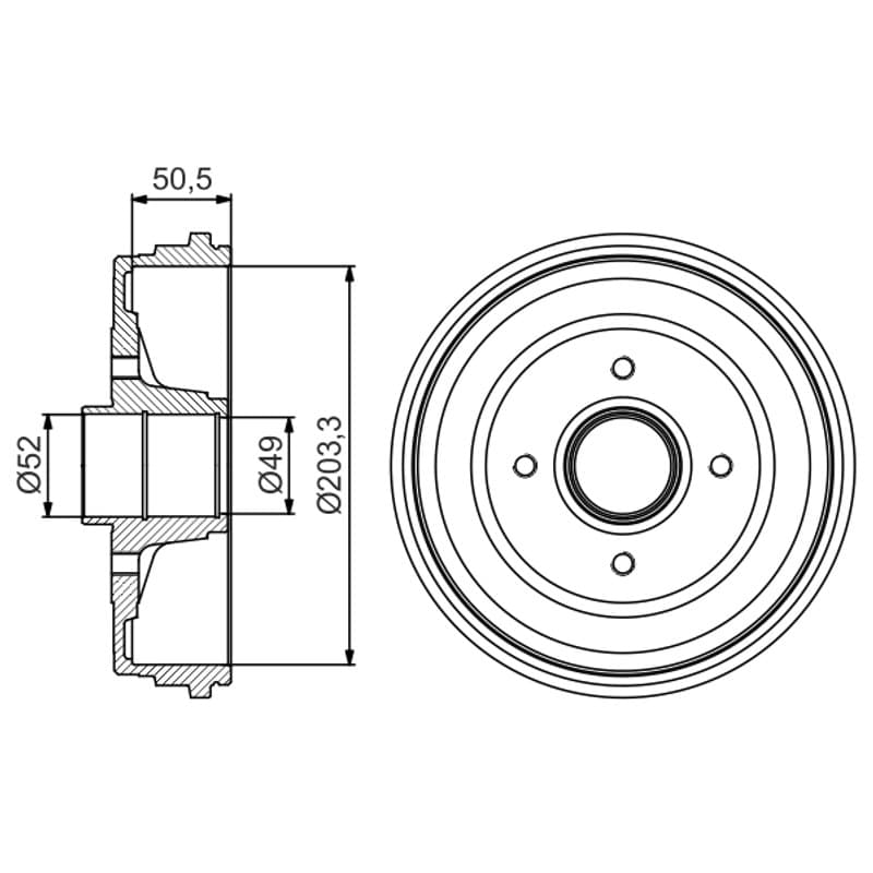 BOSCH 0 986 477 206 stabdžių būgnas