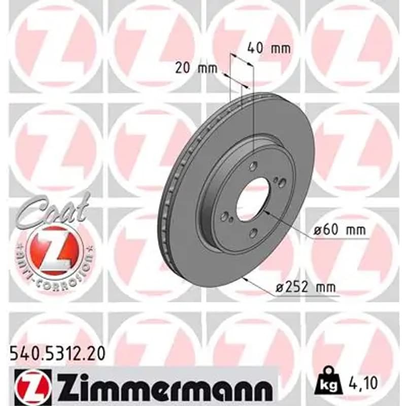 ZIMMERMANN stabdžių diskas 540.5312.20