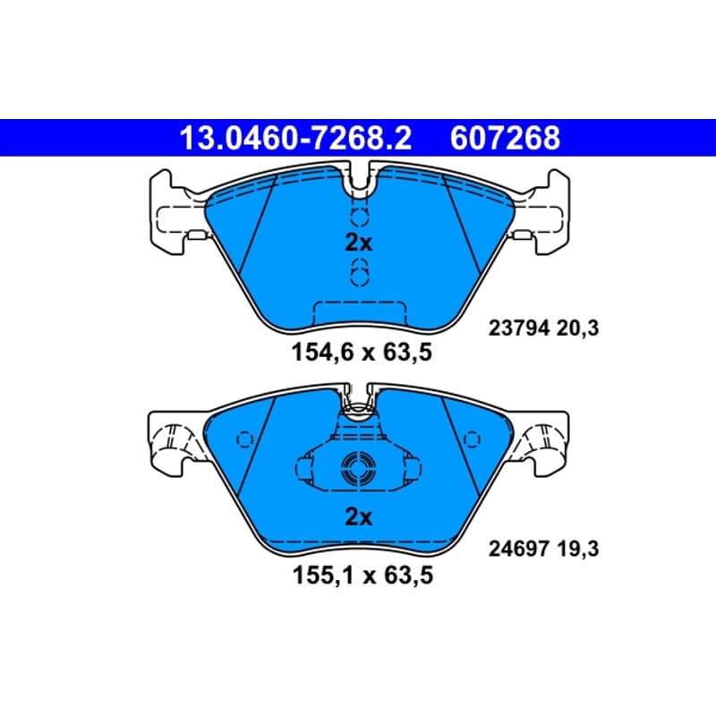 ATE Būgnai ir trinkelės 13.0460-7268.2