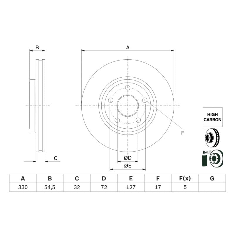 BOSCH 0 986 479 G78 stabdžių diskas