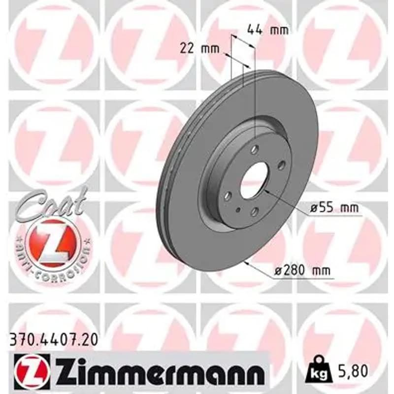 ZIMMERMANN stabdžių diskas 370.4407.20