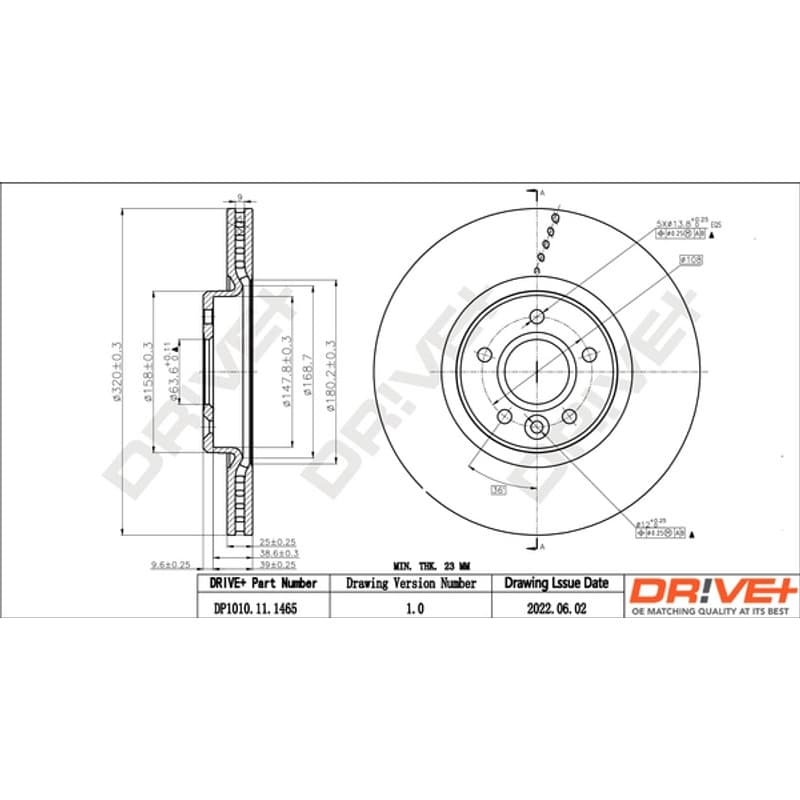 DRVE stabdžių diskas DP1010.11.1465