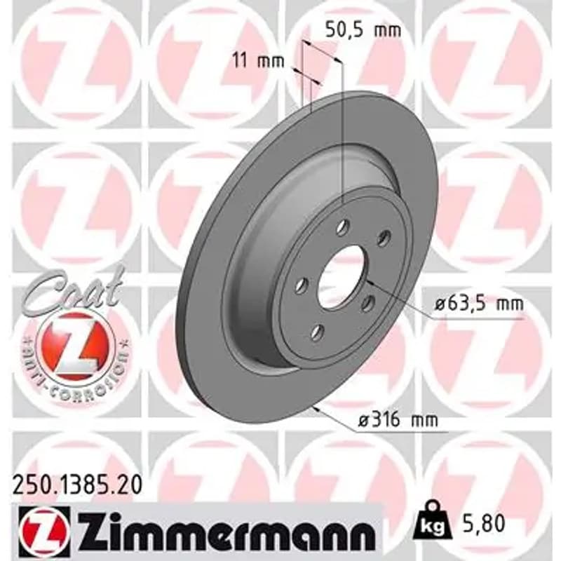 ZIMMERMANN stabdžių diskas 250.1385.20