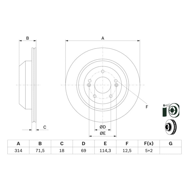 BOSCH 0 986 479 F43 stabdžių diskas