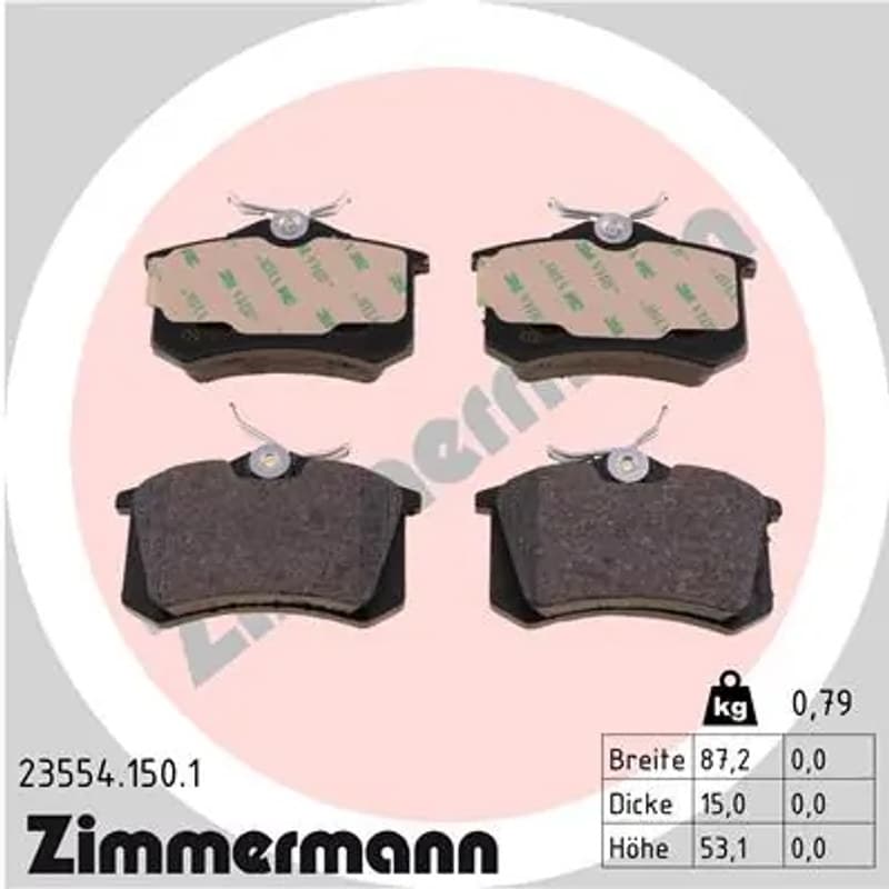ZIMMERMANN stabdžių trinkelių rinkinys, diskinis stabdys 23554.150.1