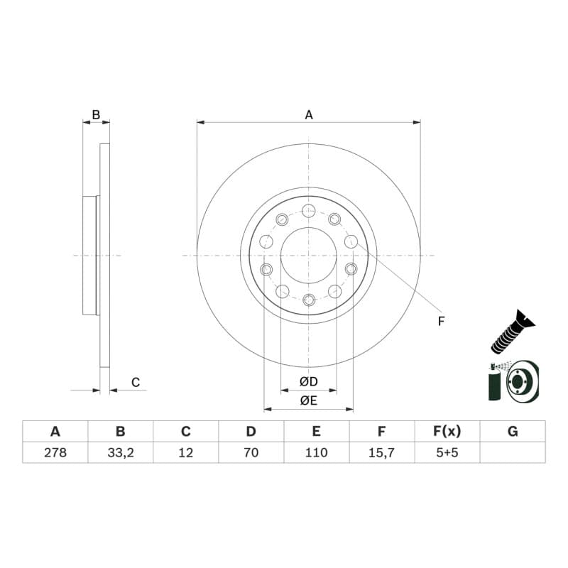 BOSCH 0 986 479 G21 stabdžių diskas