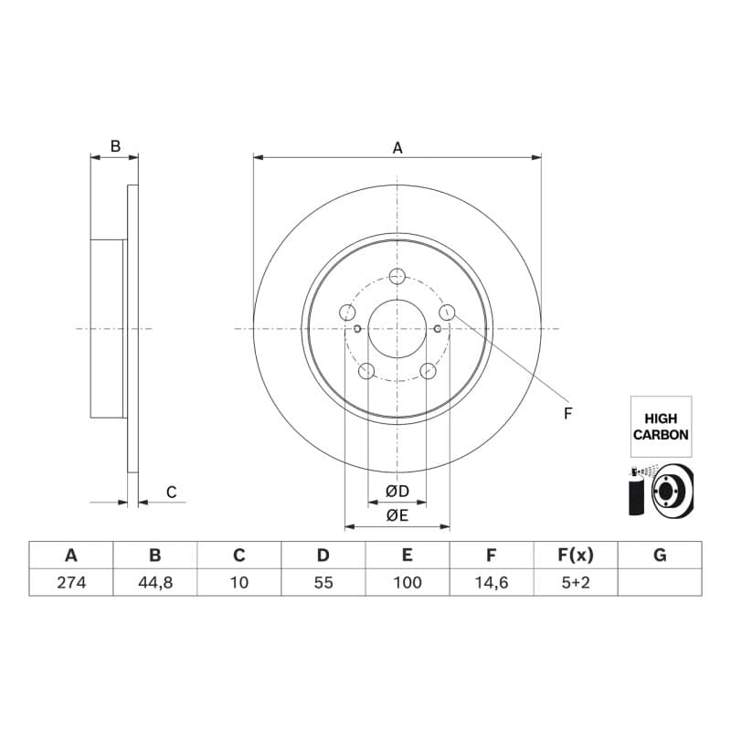 BOSCH 0 986 479 H63 stabdžių diskas