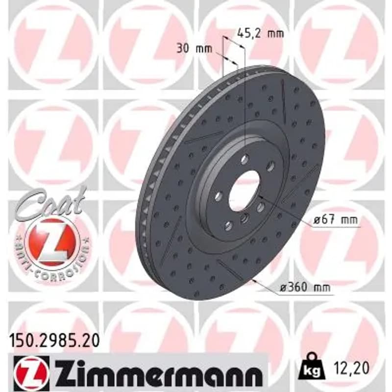 ZIMMERMANN stabdžių diskas 150.2985.20