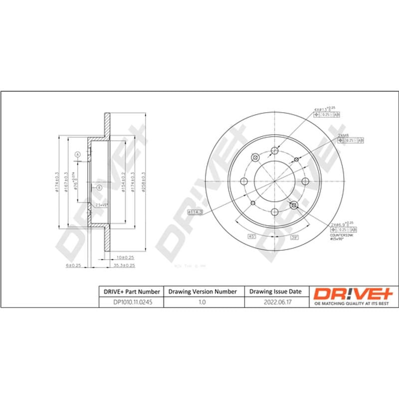 DRVE stabdžių diskas DP1010.11.0245