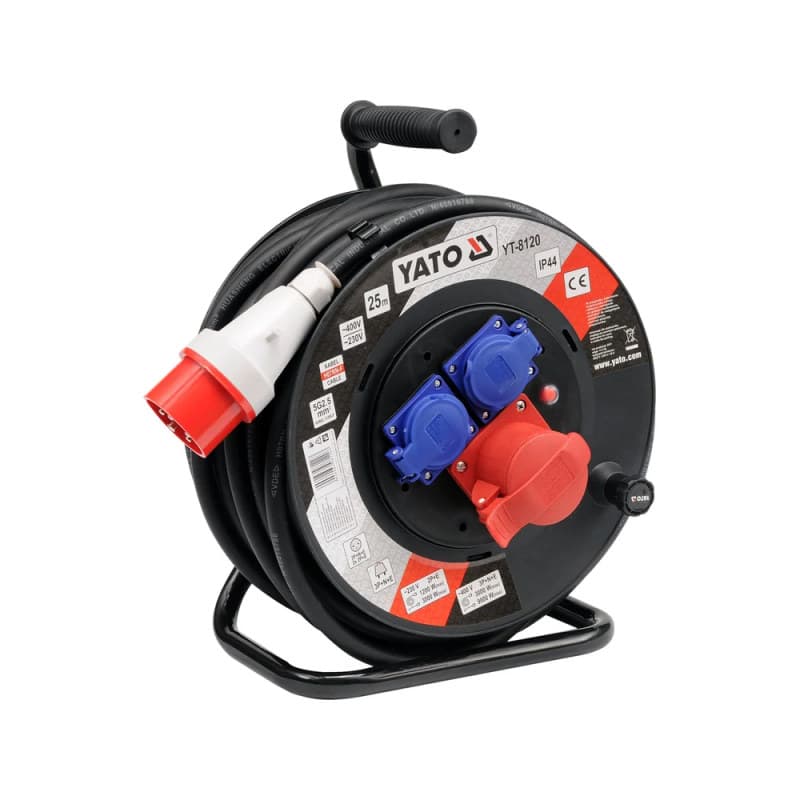 YATO Pramoninis kabelio būgnas IP44, 25 m, 5G2,5 mm, 230/400 V YT-8120