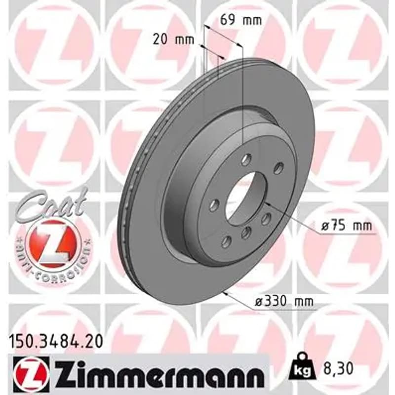 ZIMMERMANN stabdžių diskas 150.3484.20
