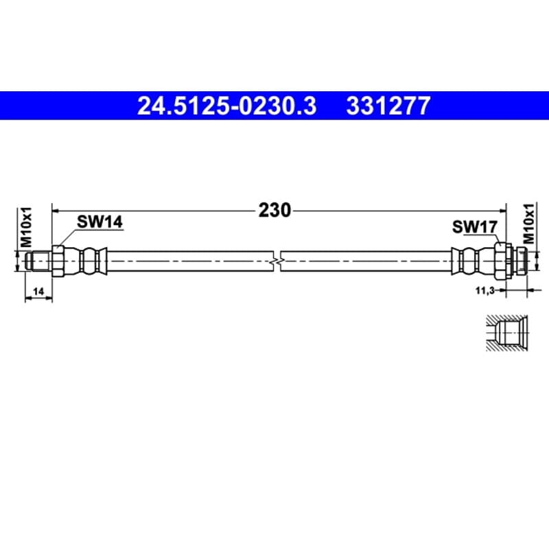 ATE Stabdžių žarnelė 24.5125-0230.3