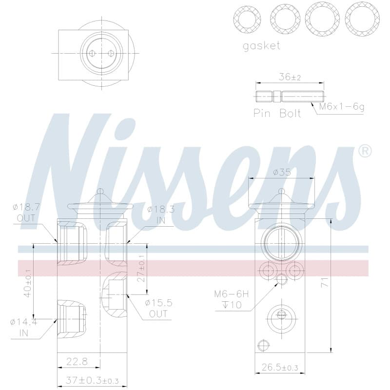 NISSENS išsiplėtimo vožtuvas, oro kondicionavimas 999393