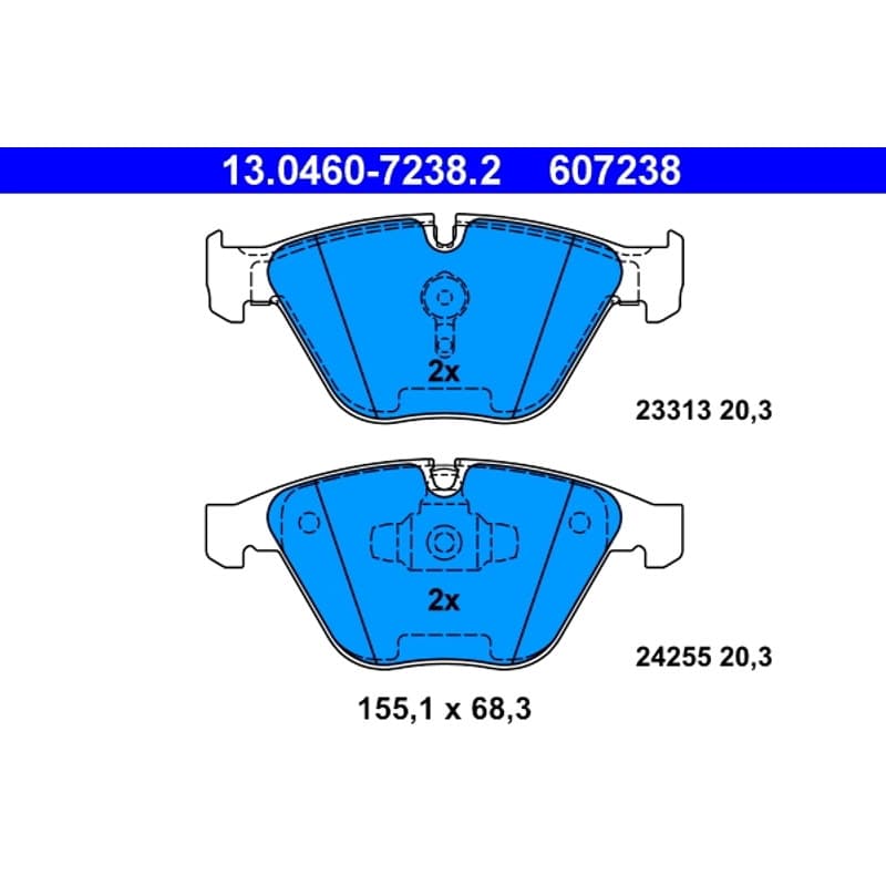 ATE Būgnai ir trinkelės 13.0460-7238.2