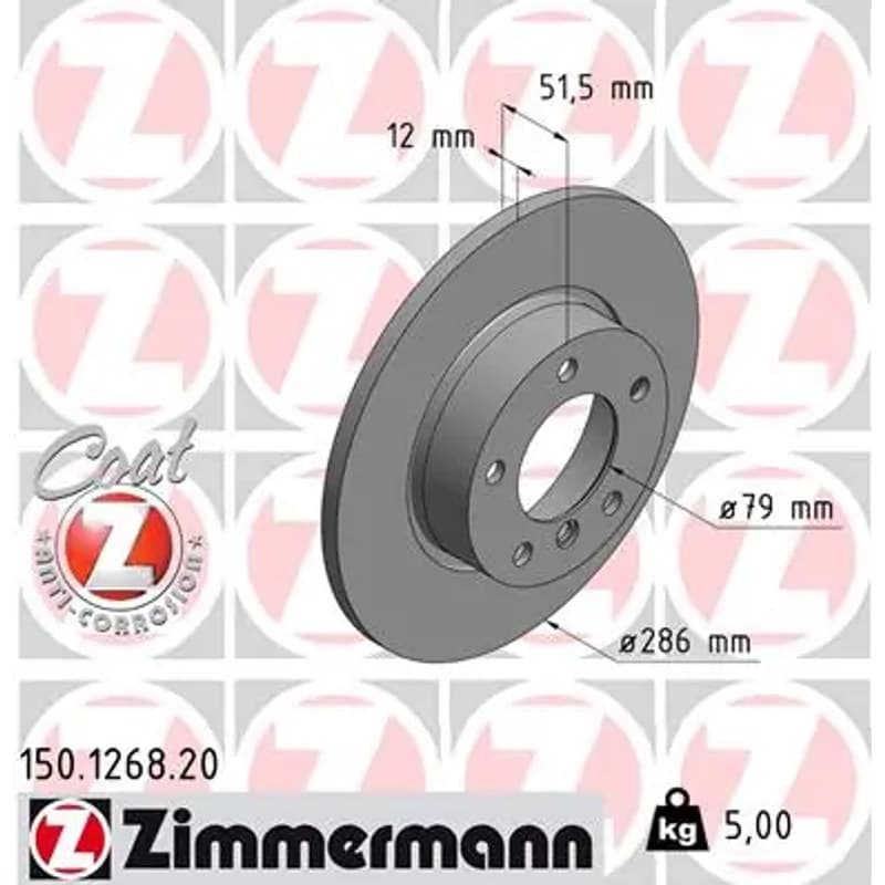 ZIMMERMANN stabdžių diskas 150.1268.20