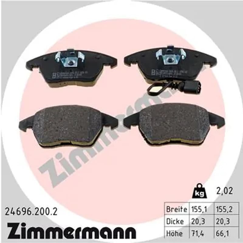 ZIMMERMANN stabdžių trinkelių rinkinys, diskinis stabdys 24696.200.2