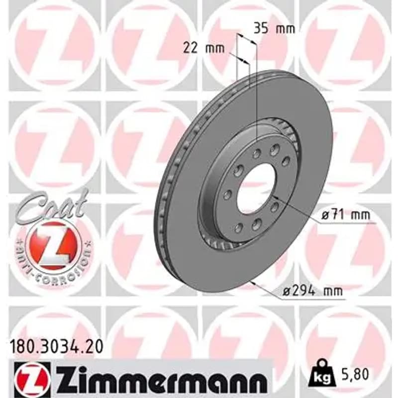ZIMMERMANN stabdžių diskas 180.3034.20