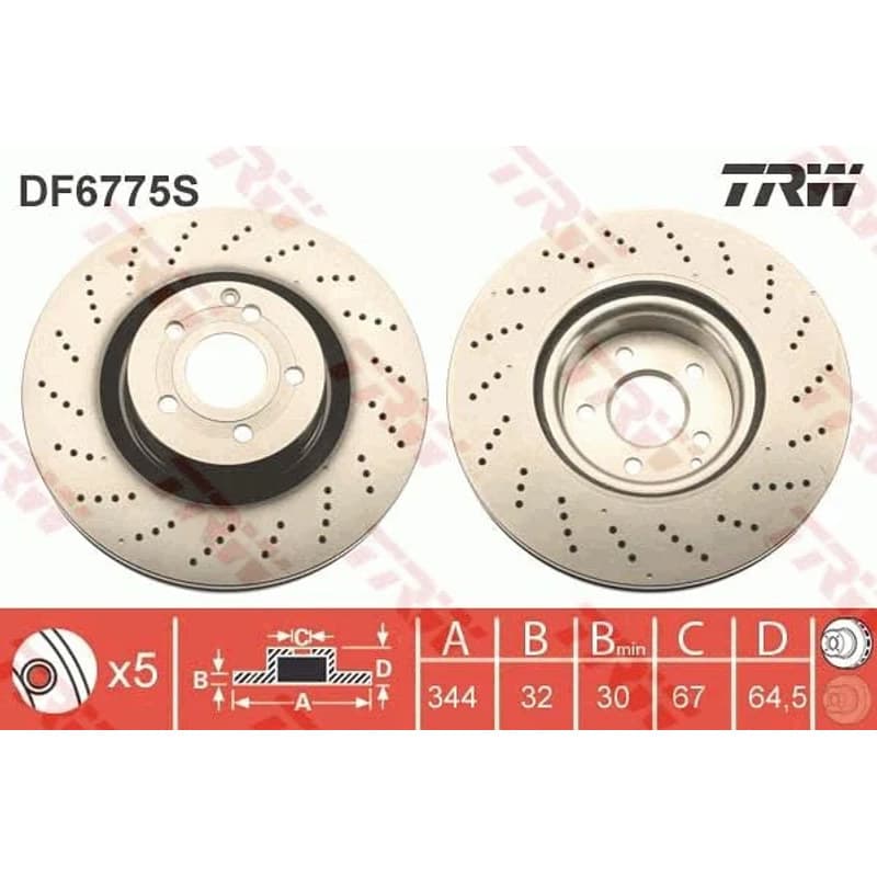TRW stabdžių diskas DF6775S