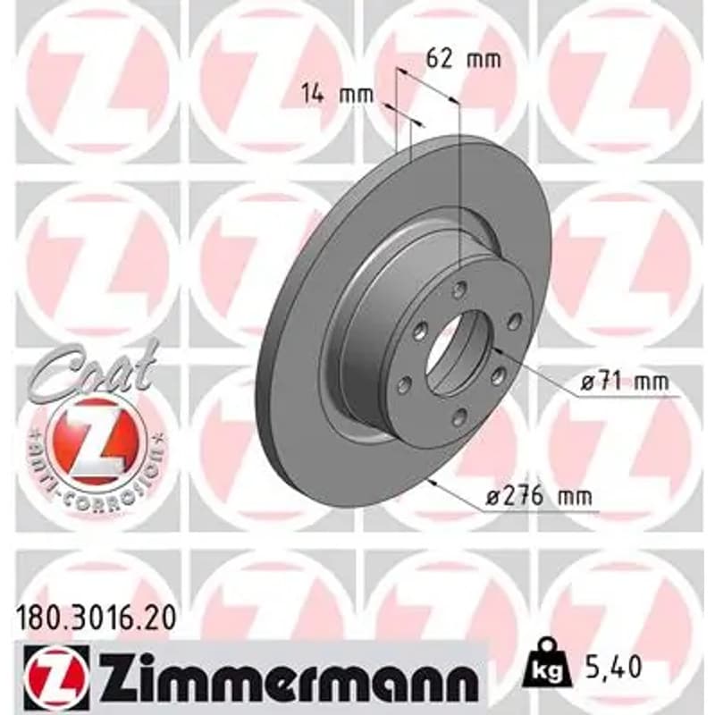 ZIMMERMANN stabdžių diskas 180.3016.20